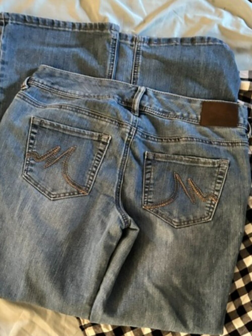size 5 / 6 short womans blue jeans denim pants six five stretch
